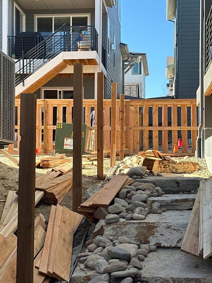 Lone Tree, CO - Top Rail Fence crew busy installing this new Cedar Shadowbox fence here in Lone Tree CO! Lone Tree, CO - Top Rail Fence crew busy installing this new Cedar Shadowbox fence here in Lone Tree CO!