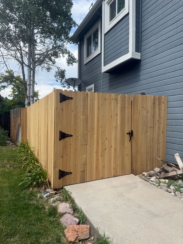 Another amazing fence completion by Top Rail Fence Denver. We finished this 6 high cedar privacy fence with several gates to help hide the trash cans from the street view. The customer is thrilled with the new look! 