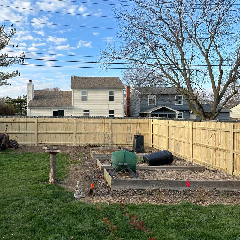 wood stockade fence